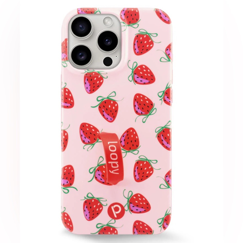 Loopy Case Pink Strawberry iPhone 16 Pro Max